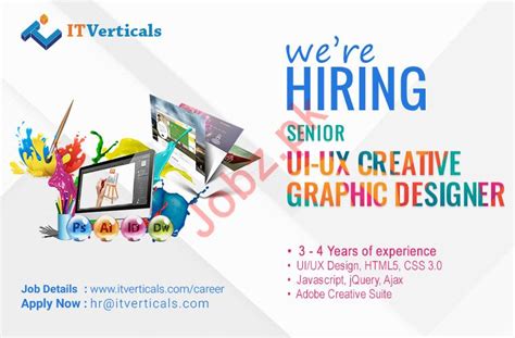 Senior UI/UX Creative Graphic Designer Job in Karachi 2020 Job