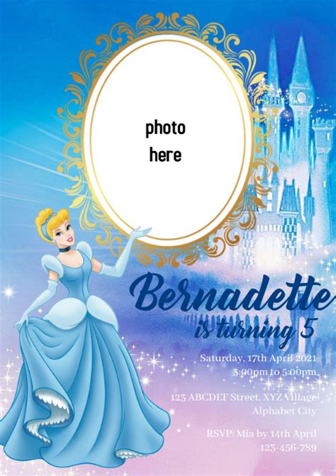 Copy Of Cinderella Birthday Invitation Postermywall
