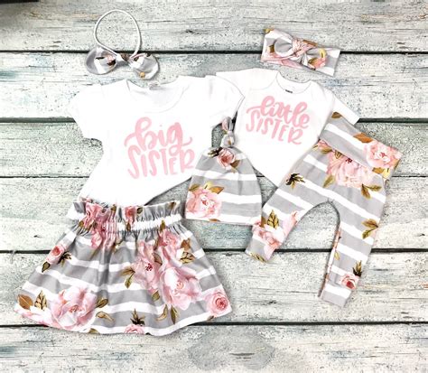 matching big sister little sister outfits coming home outfit etsy big sister little sister