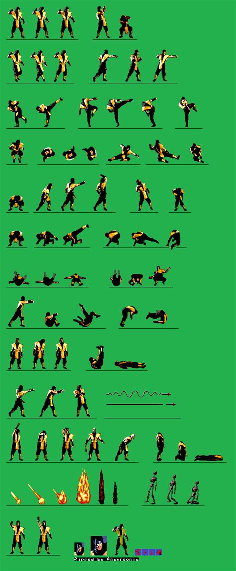 The Spriters Resource Full Sheet View Mortal Kombat Scorpion