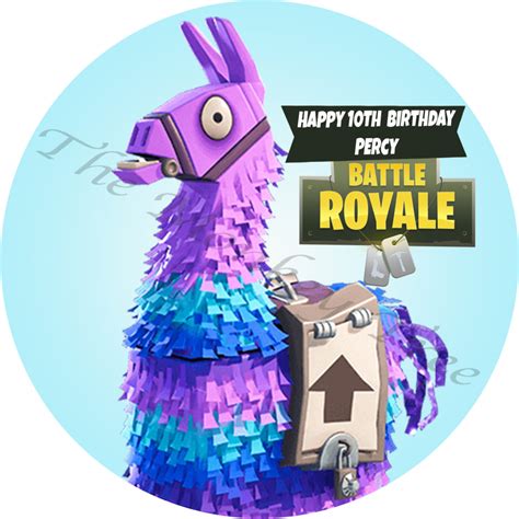 Fortnite Llama Edible Cake Image Topper Can Be Personalised The