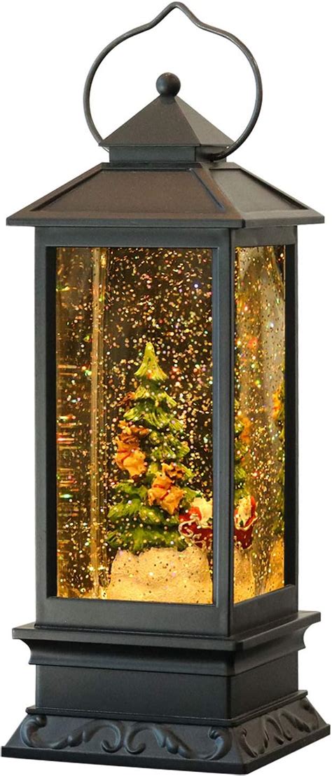 Wondise Lighted Musical Snow Globe Lantern With 6 Hour Timer 12 Inches