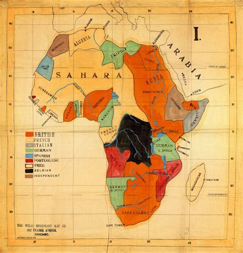Early 20th Century Map Of Africa 1908