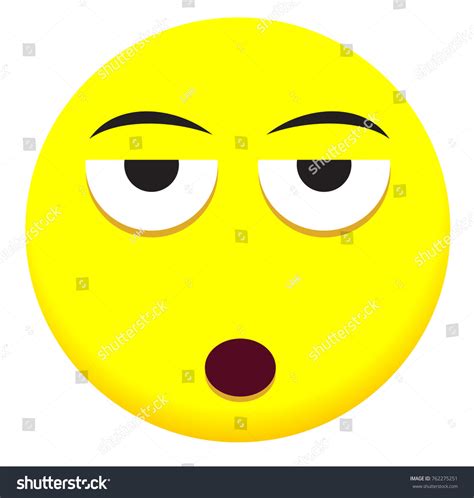 Lazy Face Icon Yellow Color Emoji Stock Vector Royalty Free 762275251
