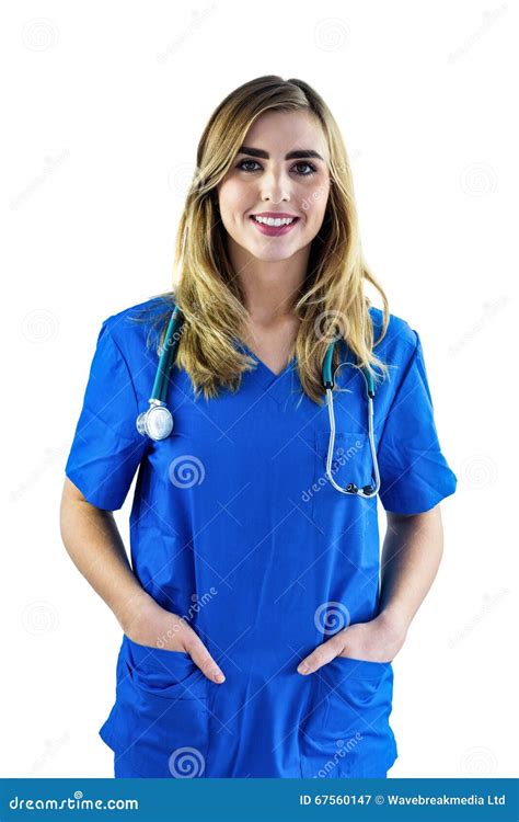 Smiling Nurse Looking At Camera Stock Image Image Of Pretty Cheerful