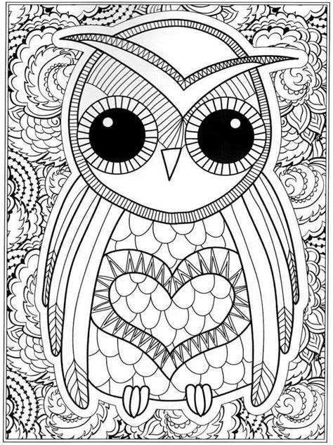Free Owl Coloring Pages For Adults Printable To Download