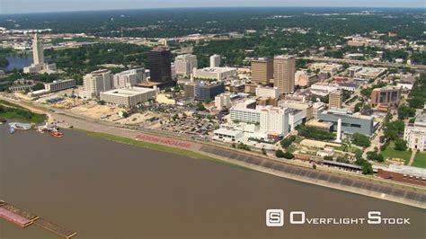 Overflightstock Approaching And Orbiting Downtown Baton Rouge Near