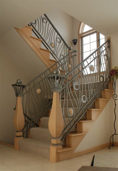 Home Interior Decorating Modern Homes Iron Stairs Railing Designs