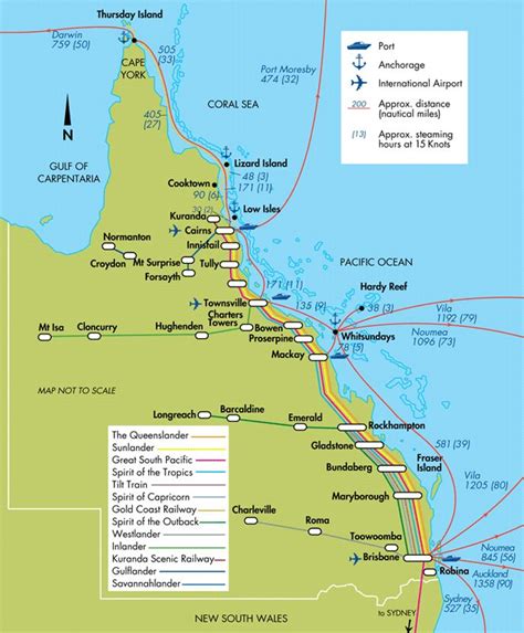 Queensland Railways Map Showing Ports And Rail Networks Queensland