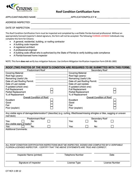 Roof Inspection 2012 2024 Form Fill Out And Sign Printable Pdf