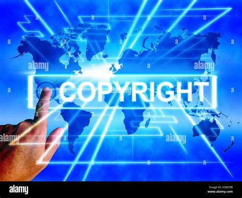Copyright Map Displays Worldwide Patented Intellectual Property Stock