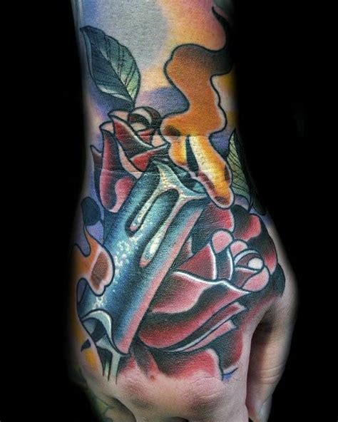 Devil wings heart and red rose tattoo on left hand. 50 Traditional Candle Tattoo Designs For Men - Illuminated ...