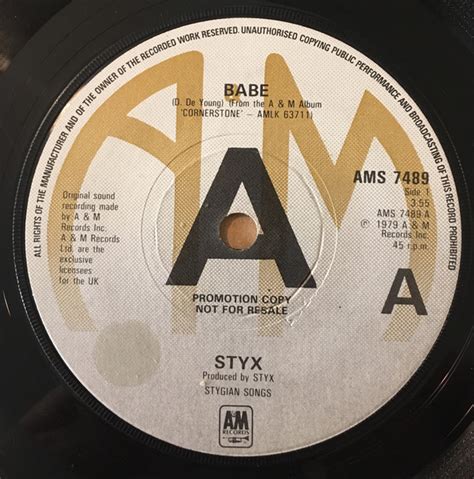 Styx Babe Im Ok 1979 Vinyl Discogs