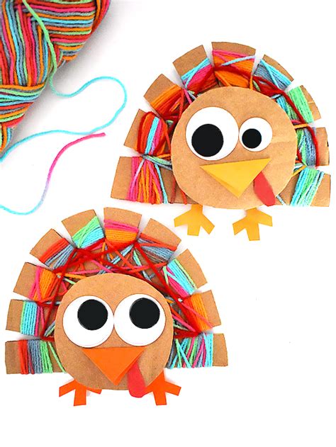 Cardboard Yarn Wrapped Turkey Craft Our Kid Things