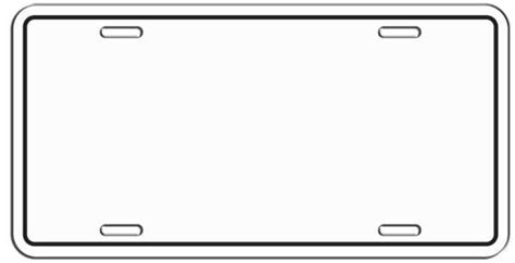 Create Your Own License Plate Coloring Sheet
