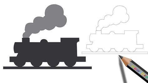 How To Draw A Locomotive Steam Train Engine Easy Drawing And Coloring