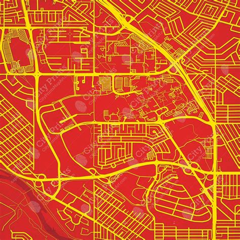 University Of Calgary Campus Map Art City Prints