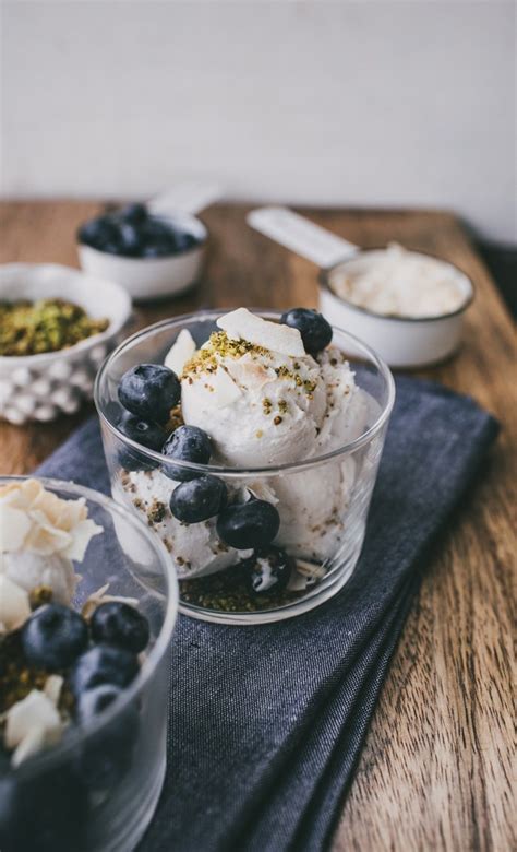Add your ice cream and milk to large bowl and use a rubber spatula to stir until the milk is incorporated and then pour into a glass. Coconut Milk Ice Cream w/ Pistachio Crumb + Blueberries ...