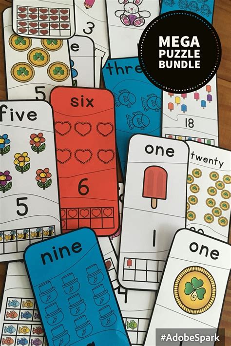 Number Puzzles 1 20 Bundle Seasonal Sets Kindergarten Math