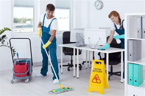 Cleaners Working In Uniforms Stock Image Image Of Foreign Temporary