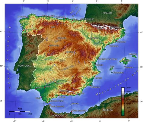 Map Of Spain Topographic Map Online Maps And