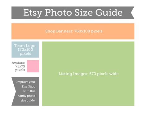 Etsy Photo Size Guide Etsy Shop Photos Etsy Advice Etsy