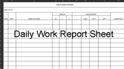 Download Excel Template For Daily Construction Work Report