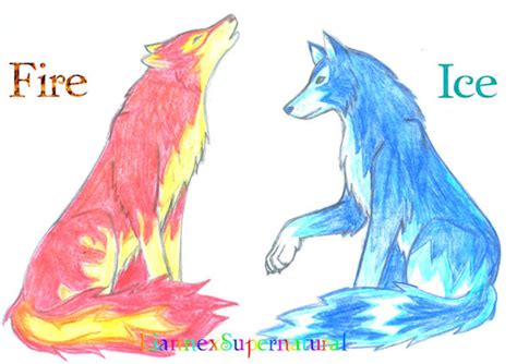 Fire And Ice Wolves D By Liannexsupernatural On Deviantart