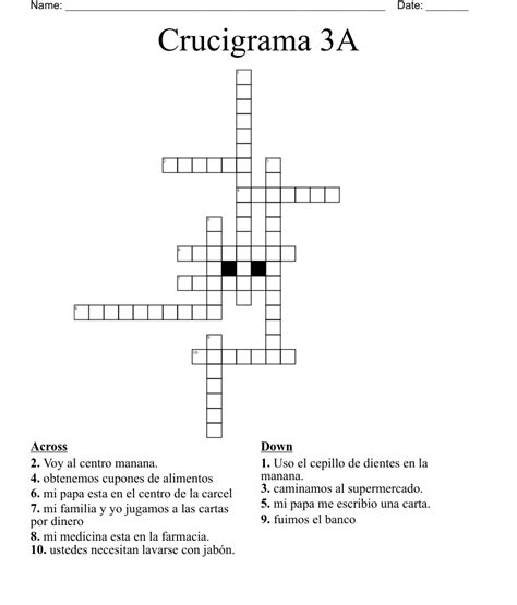 Crucigrama 3a Crossword Wordmint