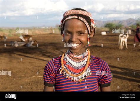 Portrait Of A Villager In Awash Afar Region In Ethiopia Stock Photo