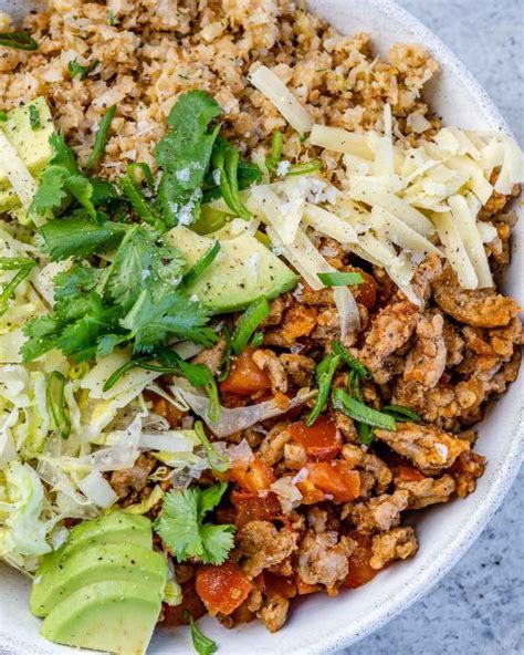 Ground Turkey Bowls With Cauliflower Rice Recipe In 2021 Clean Food