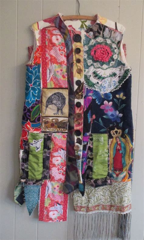 Frida In Her Studio Vest Altered Artist Wearable Folk Art Kimono