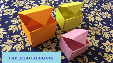 Paper Box Origami Tutorial Paper Craft Ideas Youtube