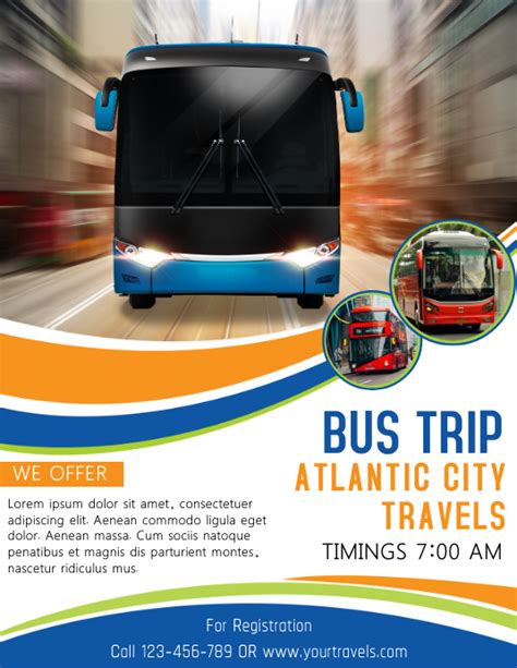 Bus Trip To Atlantic City Flyer Template Postermywall