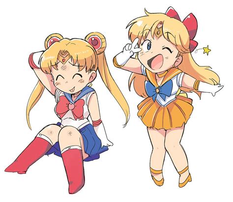 Safebooru 2girls P D Aino Minako Arm Behind Head Bishoujo Senshi Sailor Moon Blonde Hair
