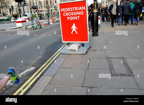 London England Uk Temporary Pedestrian Crossing Point In Parliament