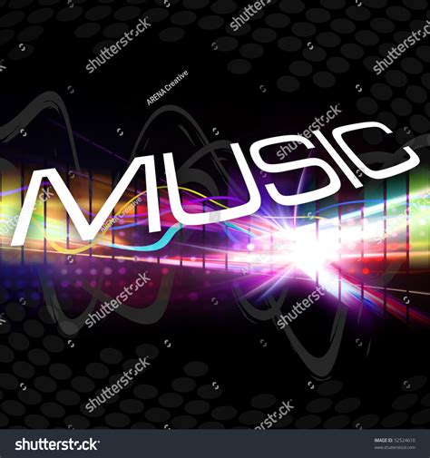 Rainbow Colored Graphic Equalizer Word Music Stock Illustration