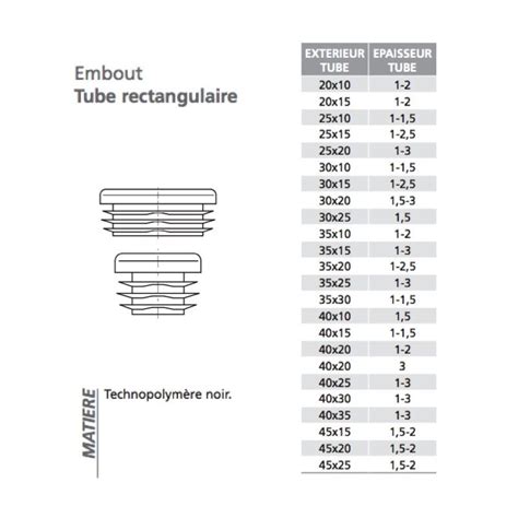 embout tube rectangle 45x25 épaisseur 1 5 2 binder and jenny