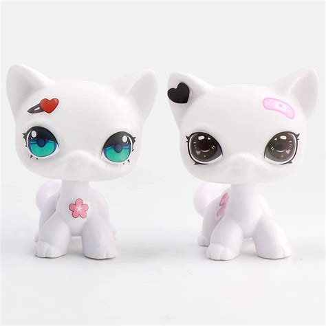 Littlest Pet Shop Custom Lps Cat White Bases 2pc And Diy Come With Eyes