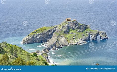 Rock Of Gaztelugatxe In Bermeo Biscay Basque Country Stock Image