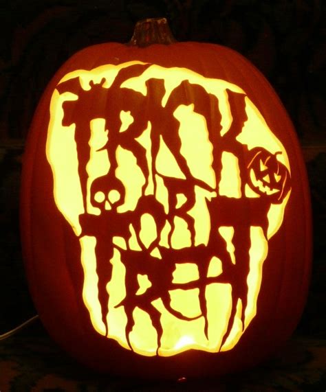 trick or treat pattern i carved on a foam pumpkin halloween scene halloween hacks halloween