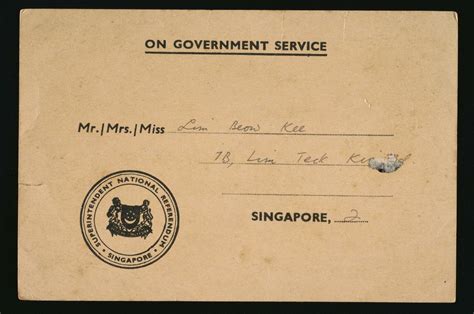 Singapore National Referendum Voting Card