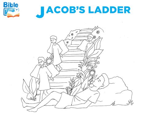 Click here for all bible printables. Jacob's Ladder Bible Coloring Page - perfect for toddlers ...