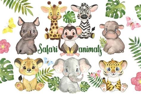 Jungle Animals African Baby Animals Graphic By Sartprint · Creative