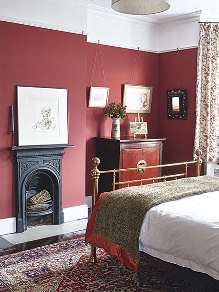 Interior of a victorian mansion. red walls victorian bedstead bedroom fireplace in a Victorian home | Red bedroom walls, Bedroom ...