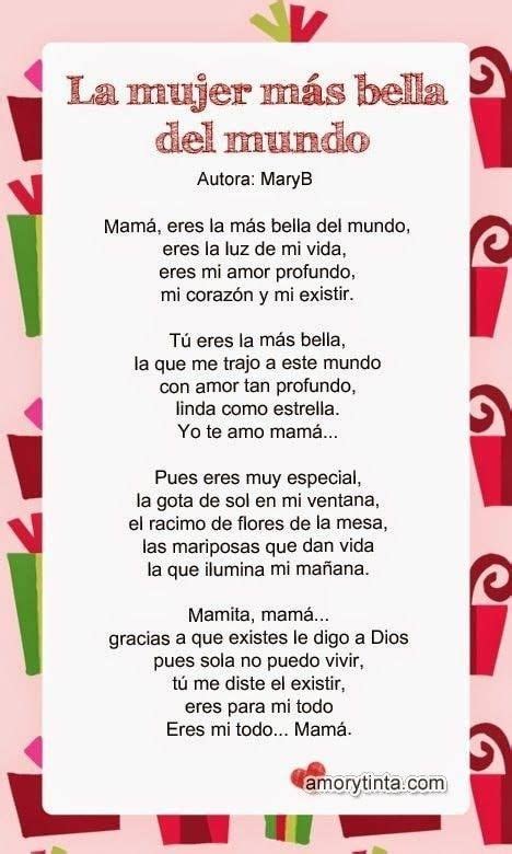 A Poem Written In Spanish On A Pink Background With Red And Green