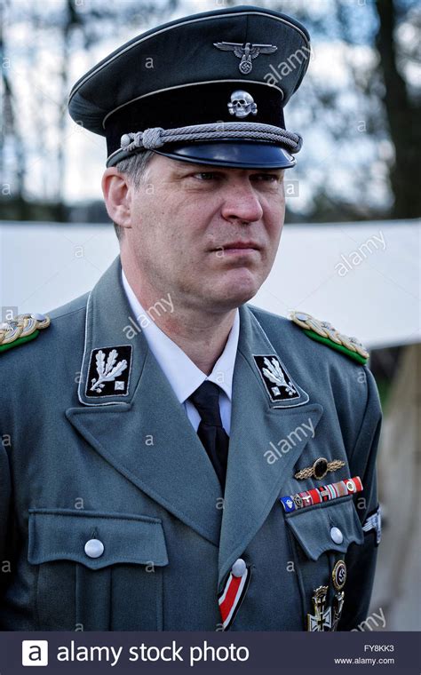 Re-enactor dressed in the costume of Reinhard Heydrich ...