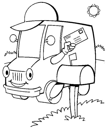 Usps Postal Truck Coloring Pages Coloring Pages