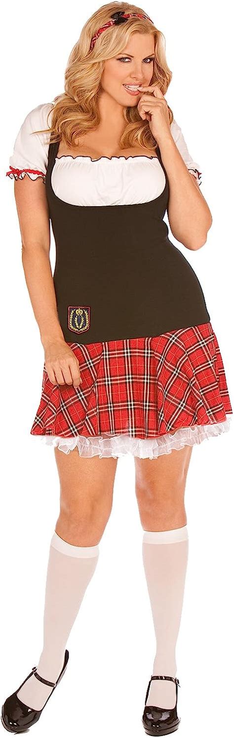sexy frisky freshmen schoolgirl uniform adult roleplay costume 3x 4x plaid amazon ca