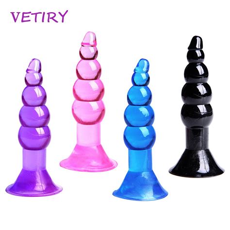 Vetiry Silicone Jelly Anal Plug Anal Bead Butt Plugs Prostate Massager